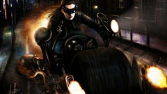 Batman Catwoman artwork motorbikes Batman The Dark Knight Rises