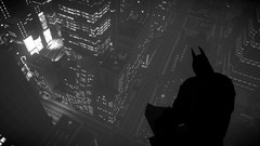 Batman City Lights silhouettes cityscapes grayscale Batman The 