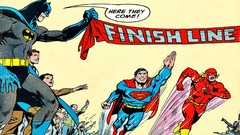 Batman crowd running superman comics vintage Competition races 