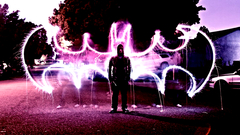 Batman light painting logo