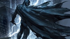 Batman Lightning Gotham City dc comics artwork The Dark Knight 