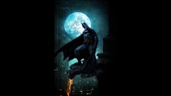 Batman moon black background fan art Gotham City dc comics