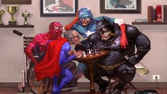 Batman old hero Spider-Man superman funny captain america