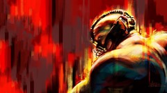 Batman paintings red background villains artwork Bane Batman 