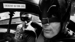 Batman robin superheroes grayscale