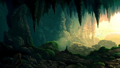 Bats cave fantasy painting