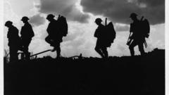 Battle silhouetted never wwi troops marching broodseinde