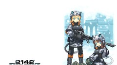 battlefield animal ears machine gun anime girls Anime two women