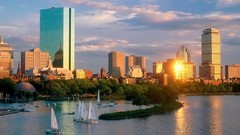 Bay back Boston cities cityscapes