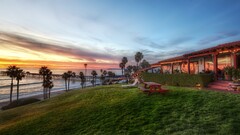 beach Beachcomber Inn USA California outdoors grass sky sunlight