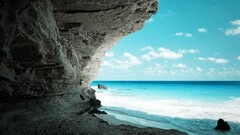 beach cave coast Sea horizon nature rock outdoors sky
