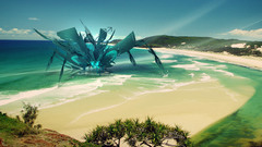 Beach monster fantasy abstract