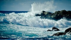 beach Sea rock waves nature outdoors water