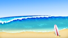 beach surfboards waves summer Sea artwork