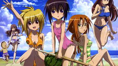 Beach watermelons Anime girls