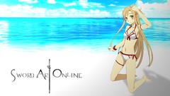 Beaches anime girls brunettes bikini sword art online yuuki 