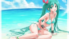 Beaches anime girls hatsune miku vocaloid