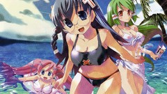 Beaches anime girls meganekko bikini