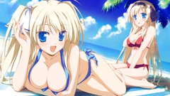 Beaches blondes anime girls blue eyes shida kazuhiro hoshizora 