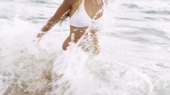 Beaches blondes white bikini Isabel Lucas