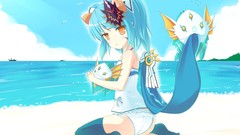 Beaches blue hair anime girls Elsword