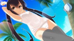 Beaches brunettes panties outdoors