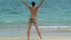 Beaches brunettes skinny bikini Photo manipulation topless 