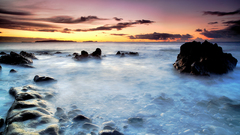 Beaches colors clouds waters