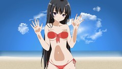 Beaches long hair brunettes boku wa tomodachi ga sukunai purple 