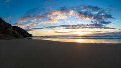 Beaches sunset ocean clouds