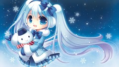 Bears Chibi white hair jackets smiling blue eyes hatsune miku 