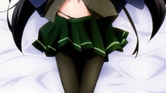 Beds anime girls brown eyes school uniforms accel world black 