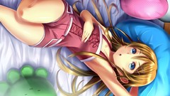 Beds blondes pillows long hair blue eyes kousaka kirino stuffed 