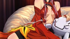 Beds red eyes pink hair anime girls guilty crown yuzuriha inori 