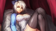 Beds white hair bows curtains stockings pillows short hair 