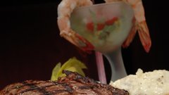 Beef steak and shrimp