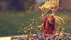 beer splashes alcohol drinking glass liquid