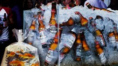 Beers ice fish party