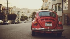 Beetles roads streets old cars vintage cars