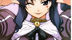 Bells tongue blue hair smiling blue eyes wink animal ears boobs 