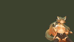 Belly stockings yellow eyes green hair animal ears tails 