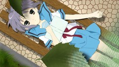 Bench anime girls nagato yuki the melancholy of haruhi suzumiya