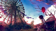 Bench Balloons artwork ferris wheels yuumei