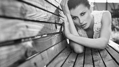 Bench Flipped Bridget Moynahan monochrome