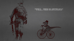 Bicycle solder dianosour humor