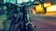 Bicycles bokeh blurred background
