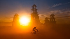 Bicycles burning man