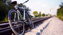 Bicycles railroad tracks
