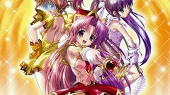 Big eyes anime girls purple hair