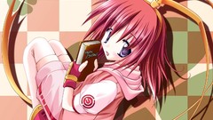 Big eyes pink hair anime girls violet eyes